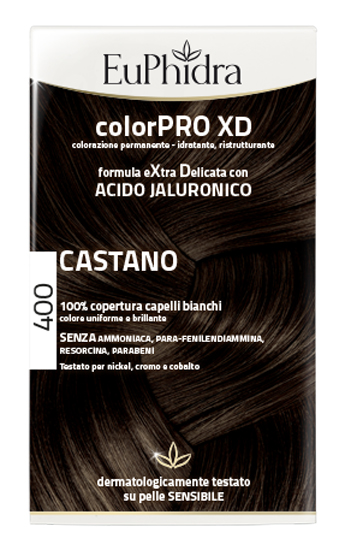 EUPHIDRA COLORPRO XD 400 CASTANO GEL COLORANTE CAPELLI IN FLACONE + ATTIVANTE + BALSAMO + GUANTI - Pharmaleader