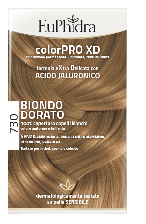 EUPHIDRA COLORPRO XD 730 BIONDO DORATO GEL COLORANTE CAPELLI IN FLACONE + ATTIVANTE + BALSAMO + GUANTI - Pharmaleader