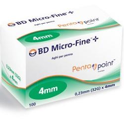 AGO PER PENNA DA INSULINA BD MICROFINE PENTAPOINT GAUGE 32 4 MM 100 PEZZI - Pharmaleader