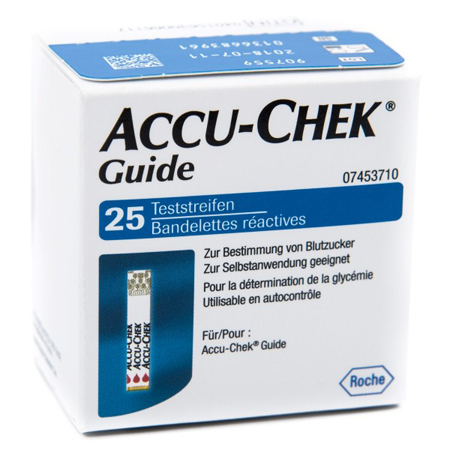 STRISCE MISURAZIONE GLICEMIA ACCU-CHEK GUIDE 25 PEZZI CONFEZIONE RETAIL - Pharmaleader