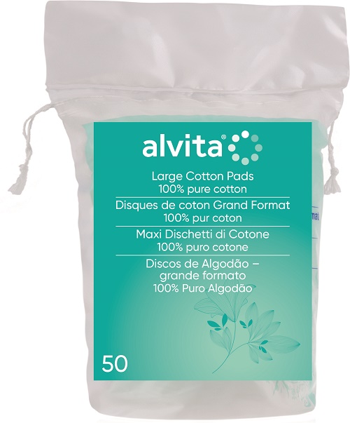 ALVITA MAXI DISCHETTI DI COTONE 100% PURO COTONE 50 PEZZI - Pharmaleader