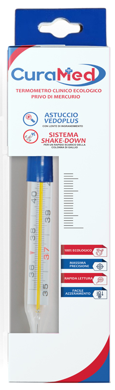 TERMOMETRO CLINICO OVALE AL GALLIO CON AGITATORE CURATERM - Pharmaleader