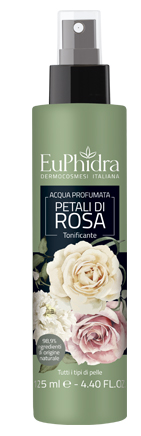 EUPHIDRA ACQUA PROFUMATA ROSA IN FLACONE CON ETICHETTA POMPA SPRAY - Pharmaleader