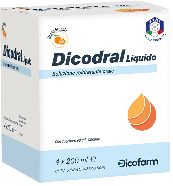 DICODRAL LIQUIDO SOLUZIONE REIDRATANTE ORALE 4 X 200 ML - Pharmaleader