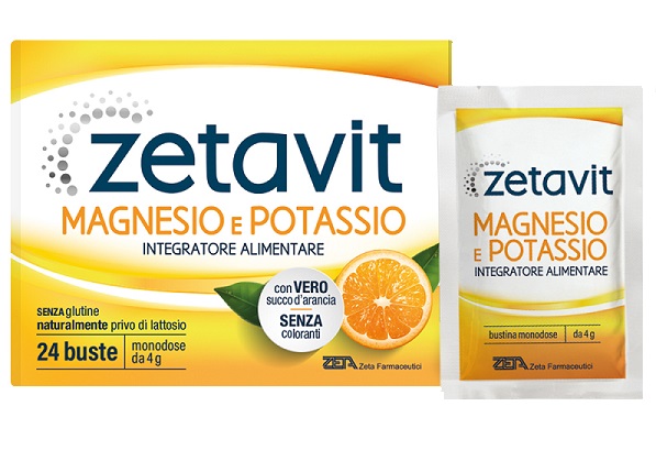 ZETAVIT MAGNESIO POTASSIO SENZA ZUCCHERO 24 BUSTINE DA 6 G - Pharmaleader
