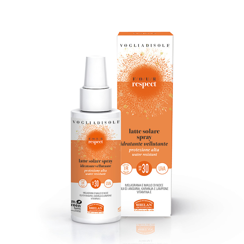 VOGLIADISOLE FOUR RESPECT LATTE SOLARE SPRAY SPF30 VISO E CORPO 100 ML - Pharmaleader