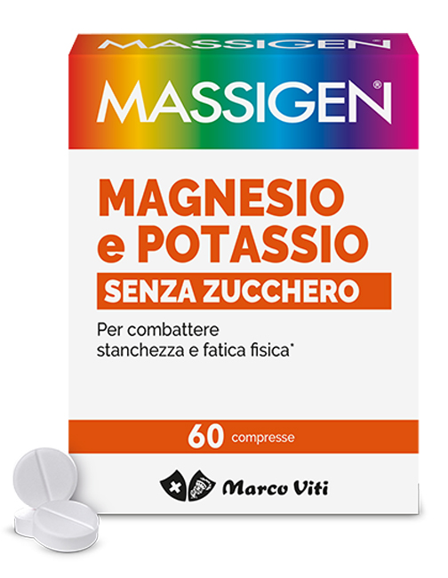 MASSIGEN MAGNESIO POTASSIO SENZA ZUCCHERI 60 COMPRESSE - Pharmaleader
