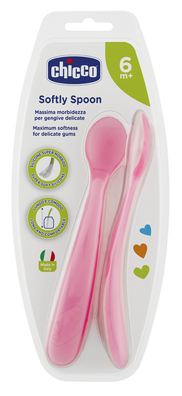 CHICCO CUCCHIAIO SILICONE FEMMINILE BI PACK 6M+ - Pharmaleader
