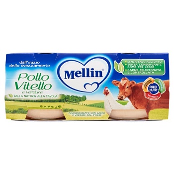 MELLIN OMOGENEIZZATO POLLO VITELLO CON VERDURE 2 X 80 G - Pharmaleader