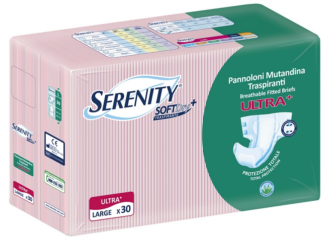 PANNOLONE A MUTANDINA SERENITY FITTED ULTRA + ALOE L 30 PEZZI - Pharmaleader
