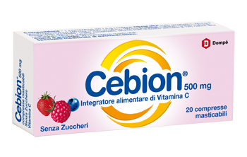 CEBION MASTICABILE SENZA ZUCCHERO VITAMINA C 500 MG 20 COMPRESSE - Pharmaleader