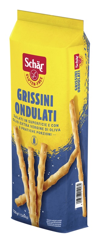 SCHAR GRISSINI ONDULATI SALATI IN SUPERFICIE 3 PORZIONI DA 50 G - Pharmaleader