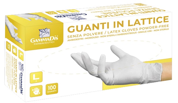 GUANTI LATTICE CON POLVERE MEDIUM 100 PEZZI GAMMADIS - Pharmaleader
