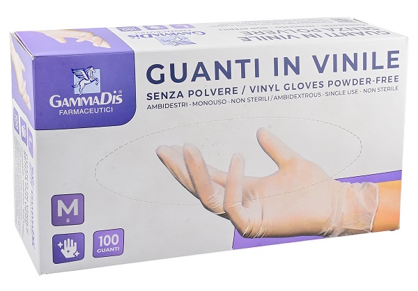 GUANTI VINILE SENZA POLVERE MEDIUM 100 PEZZI GAMMADIS - Pharmaleader