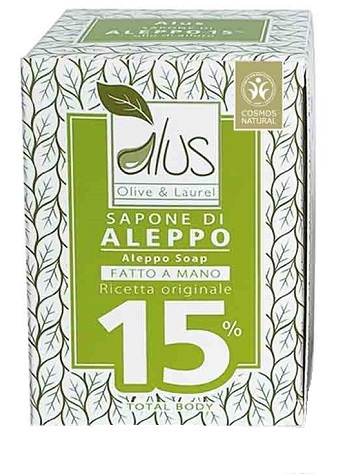 ALUS OLICE & LAUREL SAPONE DI ALEPPO FATTO A MANO 15% 200 G - Pharmaleader