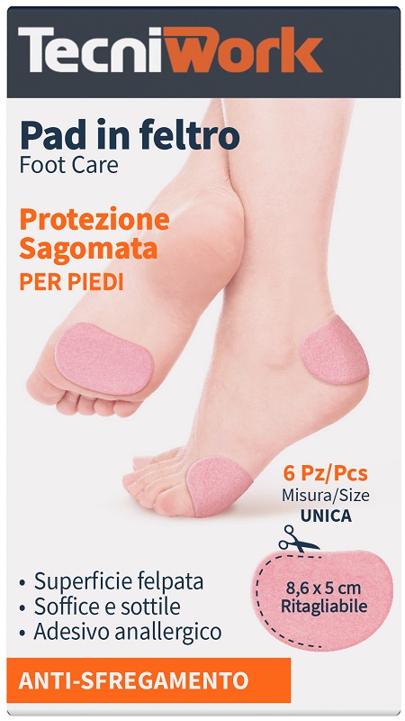 PAD IN FELTRO SAGOMATO 8,6X5CM 6 PEZZI - Pharmaleader