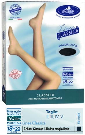 SAUBER CLASSICO COLLANT 140 DENARI MAGLIA LISCIA BLU NOTTE 4 - Pharmaleader