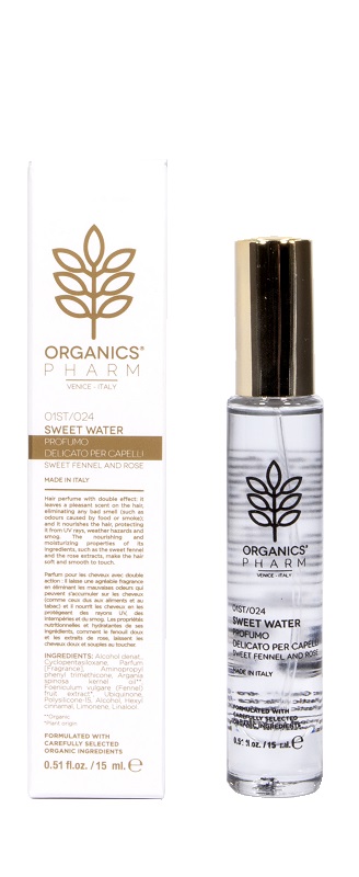 ORGANICS PHARM SWEET WATER PROFUMO DELICATO PER CAPELLI FINOCCHIO E ROSA 15 ML - Pharmaleader