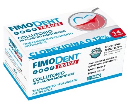 FIMODENT TRAVEL COLLUTORIO CLOREXIDINA SPDD 0,12% 14 FLACONCINI MONODOSE 10 ML - Pharmaleader