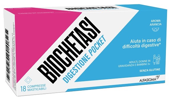 BIOCHETASI DIGESTIONE POCKET 18 COMPRESSE MASTICABILI - Pharmaleader