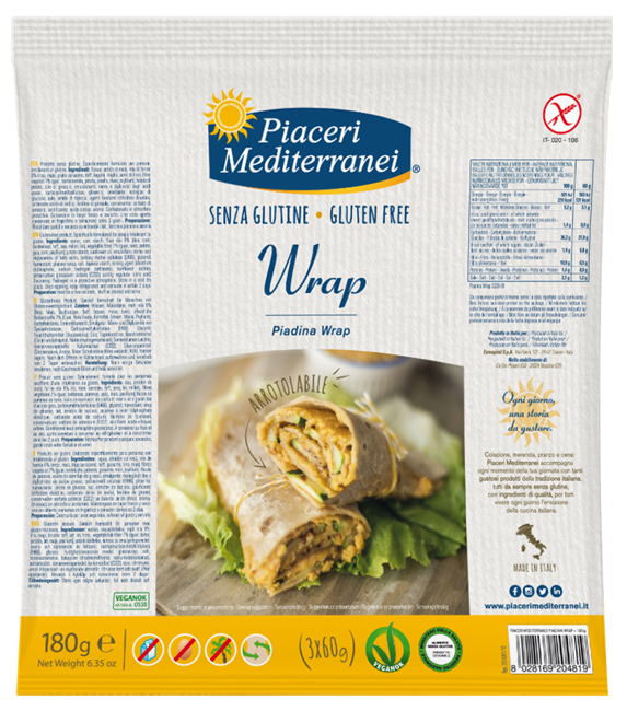 PIACERI MEDITERRANEI PIADINA WRAP 180 G - Pharmaleader