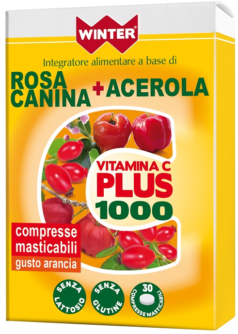 WINTER VITAMINA C PLUS 1000 ROSA CANINA + ACEROLA 30 COMPRESSE MASTICABILI - Pharmaleader