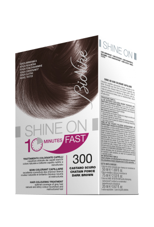 BIONIKE SHINE ON FAST TRATTAMENTO COLORANTE CAPELLI CASTANO SCURO 300 FLACONE 60 ML + TUBO 60 ML - Pharmaleader