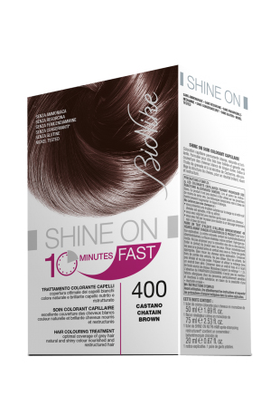 BIONIKE SHINE ON FAST TRATTAMENTO COLORANTE CAPELLI CASTANO 400 60 ML + TUBO 60 ML - Pharmaleader