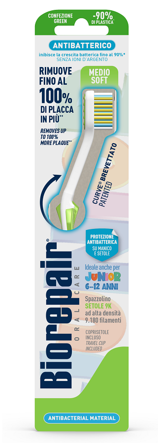 BIOREPAIR ORAL CARE SPAZZOLINO ANTIBATTERICO JUNIOR 6-12 ANNI PIU' COMFORT SETOLE MEDIO SOFT - Pharmaleader