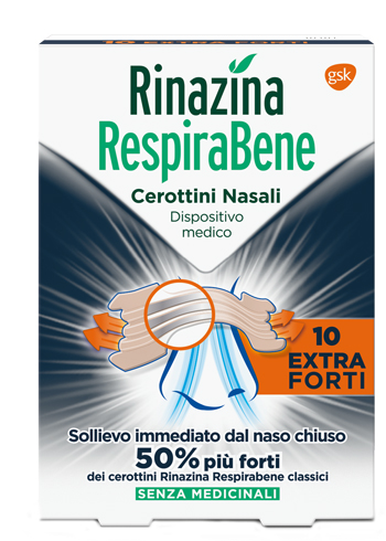 RINAZINA RESPIRABENE CEROTTI NASALI EXTRA FORTI 10 PEZZI - Pharmaleader