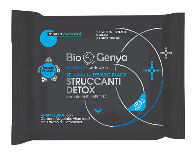 BIOGENYA BEAUTY LIFE PROTECTION 20 SALVIETTE TESSUTO BLACK STRUCCANTI DETOX - Pharmaleader