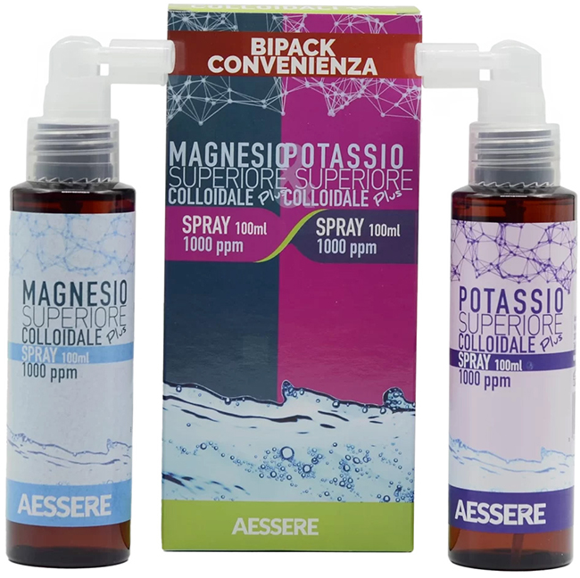 MAGNESIO SUPERIORE COLLOIDALE PLUS SPRAY 1000 PPM 100 ML + POTASSIO COLLOIDALE PLUS 1000PPM SPRAY 100 ML - Pharmaleader