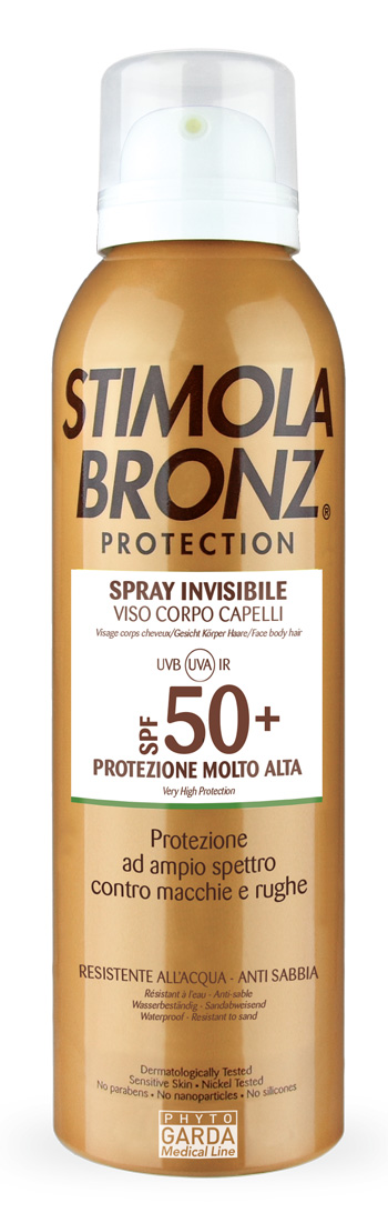 STIMOLABRONZ PROTECTION SPF50+ SPRAY INVISIBILE VISO CORPO CAPELLI 150 ML - Pharmaleader