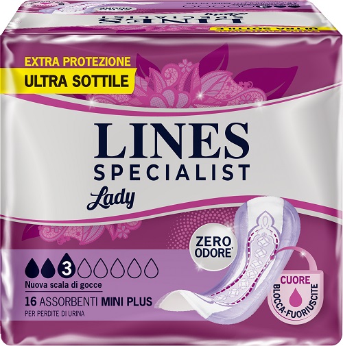 ASSORBENTI PER INCONTINENZA LINES SPECIALIST LADY MINI PLUS 16 PEZZI - Pharmaleader