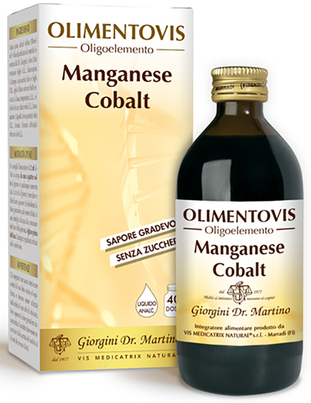 OLIMENTOVIS OLIGOELEMENTO MANGANESE COBALT LIQUIDO ANALCOLICO SENZA ZUCCHERI 200 ML 40 DOSI - Pharmaleader
