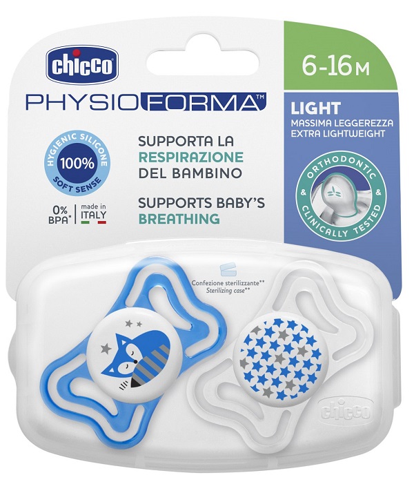 CHICCO SUCCHIETTO LIGHT BOY SILICONE 6-16 MESI 2 PEZZI - Pharmaleader