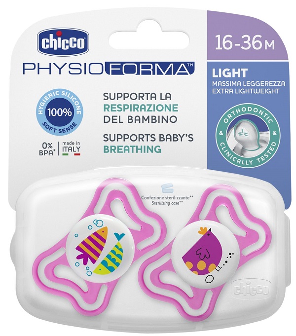 CHICCO SUCCHIETTO LIGHT GIRL SILICONE 16-36 MESI 2 PEZZI - Pharmaleader