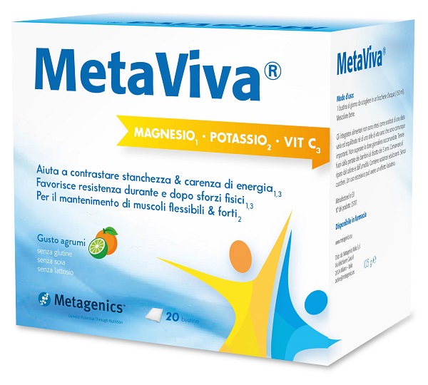 METAVIVA MAGNESIO POTASSIO VITAMINA C 20 BUSTINE - Pharmaleader