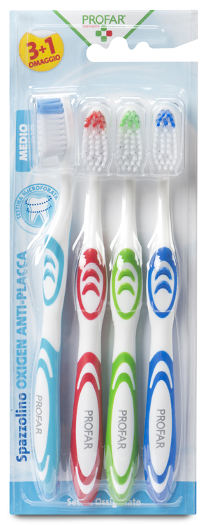 PROFAR SPAZZOLINO ANTIPLACCA OXIGEN 4 PEZZI - Pharmaleader