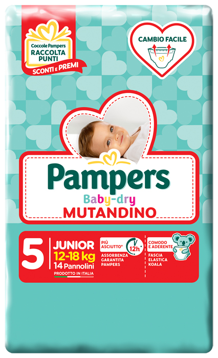 PANNOLINO A MUTANDINA PAMPERS BABY DRY JUNIOR SMALL PACK 14 PEZZI - Pharmaleader