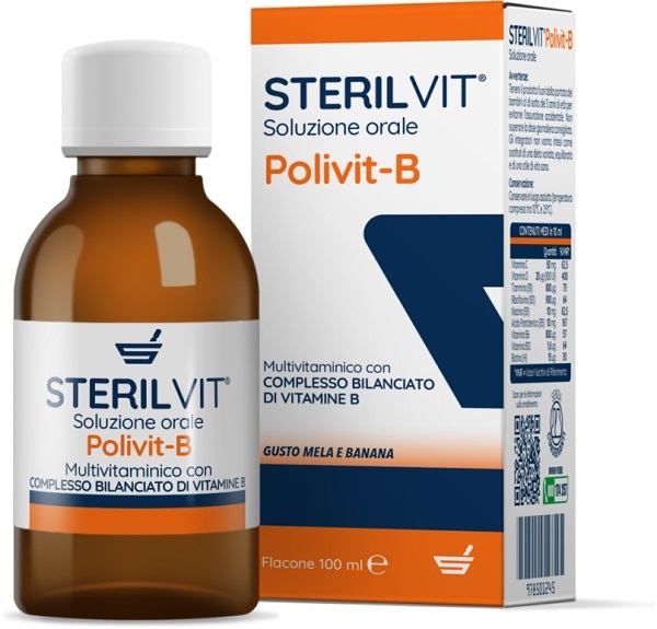 STERILVIT POLIVIT-B SOLUZIONE ORALE GUSTO MELA BANANA 100 ML - Pharmaleader