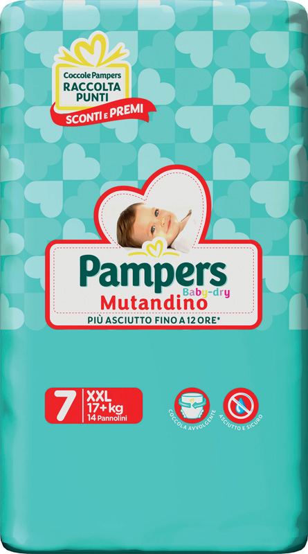 PAMPERS BABY DRY PANNOLINI A MUTANDINA TAGLIA XXL 14 PEZZI - Pharmaleader
