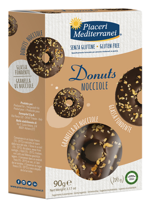 PIACERI MEDITERRANEI DONUTS NOCCIOLE 90 G - Pharmaleader