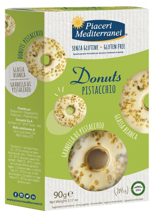 PIACERI MEDITERRANEI DONUTS PISTACCHIO 90 G - Pharmaleader