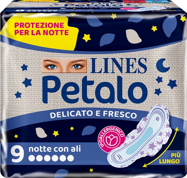 LINES PETALO BLU ASSORBENTE NOTTE 9 PEZZI - Pharmaleader