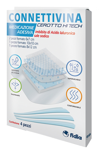 CEROTTO CONNETTIVINA HITECH 4 MISURE MISTE 2 PEZZI 6 X 7 CM + 1 PEZZO 10 X 10 CM + 1 PEZZO 8 X 12 CM - Pharmaleader