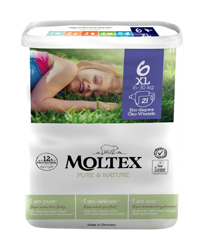 PANNOLINI MOLTEX PURE & NATURE EXTRA LARGE TG 13/18 KG 6 PEZZI - Pharmaleader
