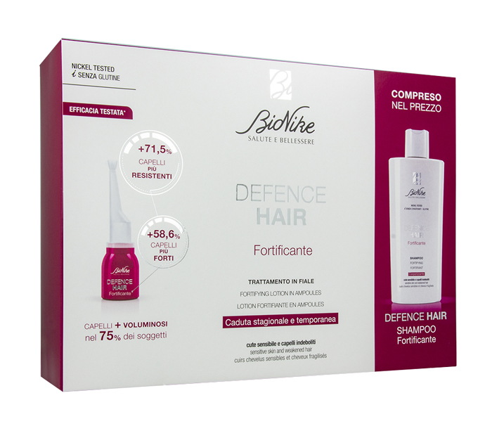 DEFENCE HAIR BIPACK RIDENSIFICANTE 21 FIALE 6 ML + SHAMPOO 200 ML - Pharmaleader
