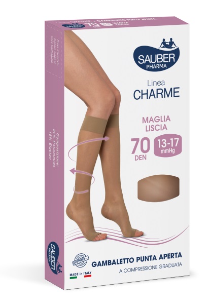 SAUBER GAMBALETTO OPEN TOE 70 DENARI MAGLIA LISCIA MEDIO TAGLIA 2 - Pharmaleader