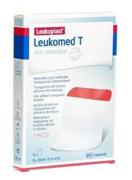 LEUKOMED T SKIN SENSITIVE MEDICAZIONE POST-OPERATORIA TRASPARENTE CON MASSA ADESIVA IN SILICONE 8X10 CM 5 PEZZI - Pharmaleader